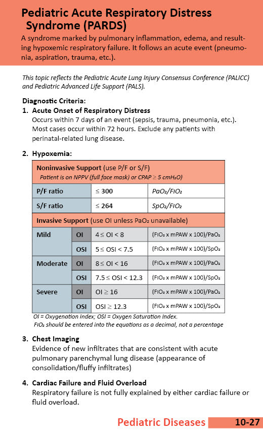 Pards Table Oakes' Neonatal/Pediatric Respiratory Pocket Guide (Newest edition)